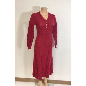 Red Knit Sweater Dress Womens Small